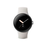 Toplu Paketlemede WiFi, GPS, BT ve Kalp Atış Hızı Monitörüne sahip Google Pixel Watch 41 mm Akıllı Saat (Cilalı Gümüş)