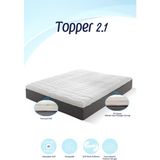 Topper 2.1 - Visco Yatak Pedi - Soft Hafızalı %100 Visco Sünger - Yıkanabilir Fermuarlı Kılıflı - 140 x 200 cm