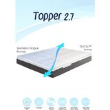 Topper 2.7 - Serinletici Soğuk & Tencel™ Kılıflı Nano Paket Yaylı Visco Yatak Pedi - Yıkanabilir - 100 x 200 cm