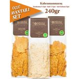 Toprak Doğal Tarhana Cips 240 gr Ekonomik 3'lü Set Fırınlanmış Sade Acılı Tarhana Cips