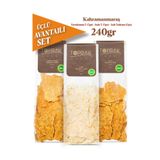 Toprak Doğal Tarhana Cips Ekonomik 3'lü Set - Maraş Tarhana Cipsi Acılı - Fırınlanmış - Sade