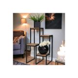 TOPRAK E-TİCARET Metal Saksılık Garden 4 Ahşap Raflı Dekoratif Saksı Standı Kurulum Bahçe Ve Balkon Dekorasyonu