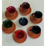 Toprak Fincan Takımı (7 Parça) - Kahve