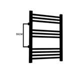 TOPRAK HAVLUPAN 50/70cm 10 Borulu Mat Siyah Yandan Girişli Havlupan Radyatör Banyo Isıtıcı Aks 55cm