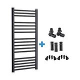 Toprak Havlupan 60/70 Cm 10 Borulu Siyah Renk Havlupan Radyatör + 2 Adet Vana + 2 Adet Boru Gizleme Aparati + Montaj Seti
