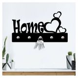 Toprak Lazer Kesim Home Anahtarlık Askılık Dekoratif - Siyah