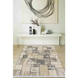 Toprak Patchwork Dokuma Pamuk Taban Kaymaz Kilim Klm290