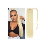 TOPRAK PERUK Düz Platin Sarı Dolamalı At Kuyruğu Postiş 75 Cm 220 gram