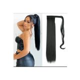TOPRAK PERUK Düz Siyah Dolamalı At Kuyruğu Postiş 65 Cm 220 Gram