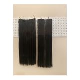 TOPRAK PERUK Düz Siyah Yarım Ay +2 Yan Çıtçıt 75 cm 200 Gram