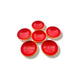 Toprak Sırlı 10CM Kase 6 Lı Takım - Kırmızı