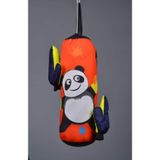 TOPRAK SPORT Çocuk Boks Torbası, 45 cm, Panda Tasarımı, Turuncu, Eldiven Hediyeli