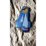 Toprakana Art Kapı Numarası Seramik Yelkenli Handmade - No 4 8 × 13 × 2 cm - Mavi