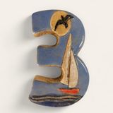 Toprakana Art Kapı Numarası Seramik Yelkenli Handmade - No3 (8×13×2 cm)