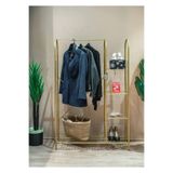 toprakhome Elit 5 Gold Metal Ayakkabılık ve Elbise Askılığı Metal Portmanto 5 Raflı Konfeksiyon Askılığı