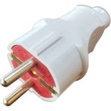 Topraklı Erkek Fiş Priz 1 Adet - Beyaz - FİŞ