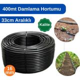 Topraksız Market 16MM Delikli Damla Sulama Borusu 400M 33CM Aralıklı