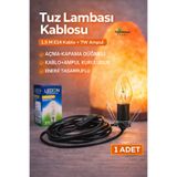 topraktan hasat odağında lezzet gizli Tuz Lambası Kablosu 1.5 Metre E14 Duy Açma Kapama Düğmeli + 7W Ampul (1 Adet)