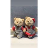 Toprock Store Sevimli Elbiseli Tulumlu Ayıcık Peluş Oyuncak Anahtarlık Uyku Arkadaşı Hediyelik 12 CM Sevgiliye Eşe