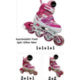 Toprock Store Toprockstore Işıklı Çocuk Pateni Ayarlanılabilir Alıştırma Tekerli Frenli Silikon Tekerli Metal Gövdeli Paten 30-33