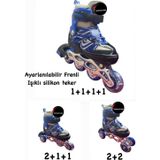 Toprock Store Toprockstore Işıklı Çocuk Pateni Ayarlanılabilir Alıştırma Tekerli Frenli Silikon Tekerli Metal Gövdeli Paten 34-37