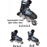 Toprock Store Toprockstore Işıklı Çocuk Pateni Ayarlanılabilir Alıştırma Tekerli Frenli Silikon Tekerli Metal Gövdeli Paten 38-41