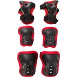 Toprockstore Çocuk Bisiklet Paten Kaykay Dizlik Dirseklik Koruma Seti Siyah Kırmızı