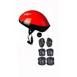 TOPROCKSTORE Çocuk Kask Dizlik Dirseklik Ellik Set 7 Parça, Kırmızı, Scooter Bisiklet Paten Kaykay Koruyucu