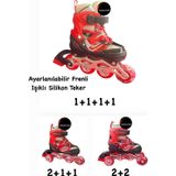 Toprockstore Işıklı Çocuk Pateni Ayarlanılabilir Alıştırma Tekerli Frenli Silikon Tekerli Metal Gövdeli Paten 30-33