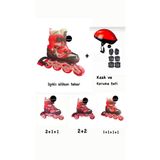 TOPROCKSTORE Işıklı Çocuk Pateni Ayarlanılabilir Silikon Tekerli Frenli Metal Gövdeli Paten ve Kask Dizlik Set