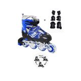 TOPROCKSTORE Işıklı Çocuk Pateni Silikon Ayarlanabilir Teker Metal Gövde Numaralı Ve Koruma Seti 38-41