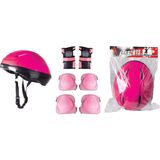 Toprockstore Pembe Bisiklet Scooter Kask Dizlik Dirseklik Koruyucu Set
