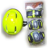 Toprockstore Sarı Kask Dizlik Dirseklik Eldiven Koruyucu Set