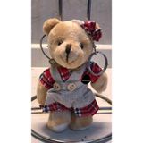 Toprockstore Sevimli Elbiseli Kurdeleli Ayıcık Peluş Oyuncak Desenli Anahtarlık Uyku Arkadaşı Hediyelik 12 Cm
