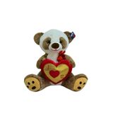 TOPROCKSTORE Sevimli Kalpli Peluş Panda 30 cm, Uyku ve Oyun Arkadaşı, Kahverengi
