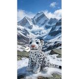 TOPROCKSTORE Sevimli Yırtıcı Vahşi Leopar Kaplan Peluş Oyuncak, Gerçekçi Camgöz, 25 cm, Beyaz