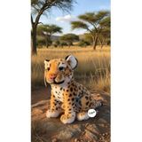 TOPROCKSTORE Sevimli Yırtıcı Vahşi Leopar Kaplan Peluş Oyuncak, Gerçekçi Camgöz, 25 cm, Uyku Arkadaşı