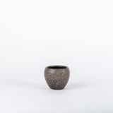 TOPSAN Collita Konik Kahverengi Granit Desenli Siyah Kaktüs ve Sukulentlik Saksı (Kahverengi-Siyah)