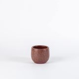TOPSAN Collita Tombul Kahverengi Granit Desenli Bordo Kaktüs ve Sukulentlik Saksı (Kahverengi-Bordo)