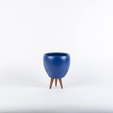 TOPSAN Tamago Ahşap Ayaklı Mavi Kaktüs ve Sukulentlik Saksı (Mavi)