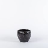 TOPSAN Tamago Siyah Mermer Desenli Beyaz Kaktüs ve Sukulentlik Saksı (Beyaz-Siyah)
