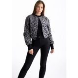 Topshow Gri Leopar Kaşe Ceket - 36