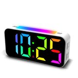 Topski Yatak Odaları için Yüksek Sesli Alarm Saatleri, Ağır Uyuyanlar için Dijital Gece Lambası, Büyük Ekran, Çift Alarm, Erteleme, Çocuklar ve Gençler ve Kızlar için Kısılabilir