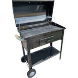 Topsöken Acn Kömürlü Mangal Lüx Kapaklı 35 x 70 cm Tekerlekli Barbekü - STANDART