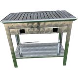 Topsöken Kömürlü Mangal Sehpalı Paslanmaz 35 x 60 cm Havalandırma Ayarlı
