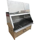 Topsöken Paslanmaz Bacalı Mangal 28 x 50 cm Çekmeceli Kapaklı - STANDART