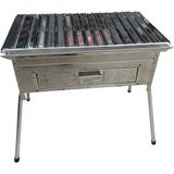 Topsöken Paslanmaz Kömürlü Mangal 28 x 50 cm Çekmeceli Portatif Ayaklı - STANDART