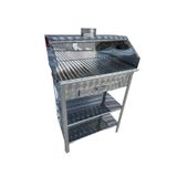 Topsöken Paslanmaz Kömürlü Mangal 40 x 90 Çekmeceli Bacalı Barbekü