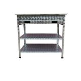 Topsöken Paslanmaz Kömürlü Mangal 40 x 90 Maksi Boy Lama Izgaralı