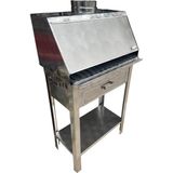 Topsöken Paslanmaz Kömürlü Mangal Çekmeceli 35 x 50 cm Kalın Lama Izgaralı - STANDART